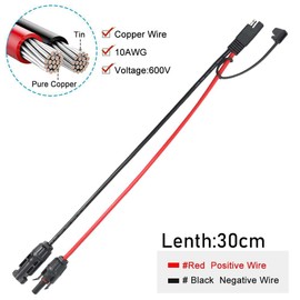 PENGLIN 1 Stück Solarpanel-Anschlusskabel, SAE auf MC-4 Stecker Buchse PV-Verlängerungskabel mit SAE Polaritätsumkehr-Adapter für RV Caravan Solarpanel Batterieladegerät