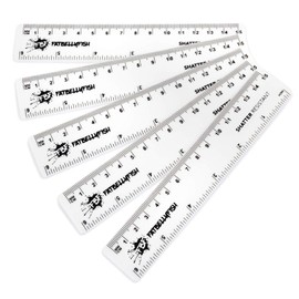 6 Inch / 15cm Rulers - Shatter Resistant - Pack of 5 - White - Fat Belly Fish
