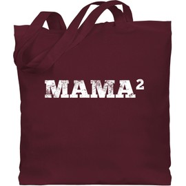 Shirtracer - Mother's Day gift mum gifts - 2-compartment mum - fabric bag made of cotton jute bag long handle, 1 Bordeaux red, Einheitsgröße