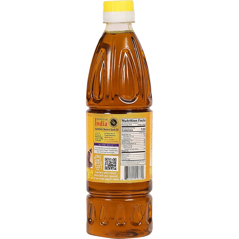 Rani Mustard Oil (Kachi Ghani) 16.9 Ounce (500ml) NON-GMO |