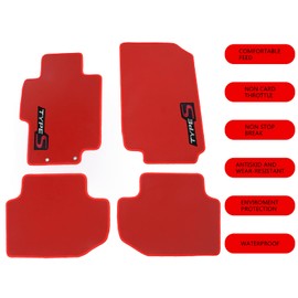 EVPROXP Floor Mats Compatible with 03-07 Accord 2Door, Red Nylon Factory Fitment Carpet Front & Rear 4PCS Set, with Type S, 04 05 06 07
