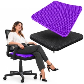 Purple Gel Honeycomb Slim 0.8 Seat Cushion for Office Chair, Breathable TPE