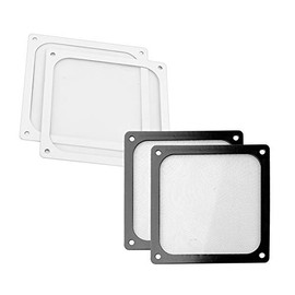 S SIENOC 120 x 120 mm 2PK Black + 2PK White Fan Cover with Ultra Fine Dust Filter, Low Magnetic Mounting (White + Black, 2 x 120 x 120 m + 2 x 120 x 120 m)