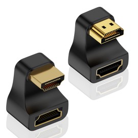 Duttek 8K HDMI 2.1 U-Shaped Adapter, 48Gbps 180-Degree HDMI Male to Female Adapter with LED Indicator, Supports Up to 8K@60Hz and 4K@120Hz, Compatible with 2K and 1080P Resolutions, Suitable for HDTVs