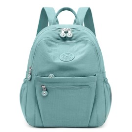 Backpack Purse for Women Ladies Nylon Bag Casual Daypack Travel Shopping Pack, A Style Light Green, One Size, Mini Nylon Backpack