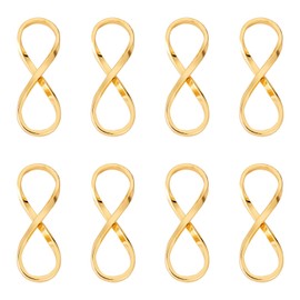 FASHEWELRY 10Pcs Infinity Brass 14K Gold Filled Charms Permanent Jewelry Connect Pendants Large Hole Infinity Symbol Metal Zipper Pull Bracelet Charms for Crafts DIY Jewelry Making Findings