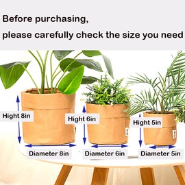 HomeCheer Washable Kraft Paper Storage Bag - Sustainable and Durable Organizer for Home, Office, Laundry, Toys, Plants - Stylish and Reusable Multi-Purpose Brown Kraft Paper Bag (5 x 5 inches)