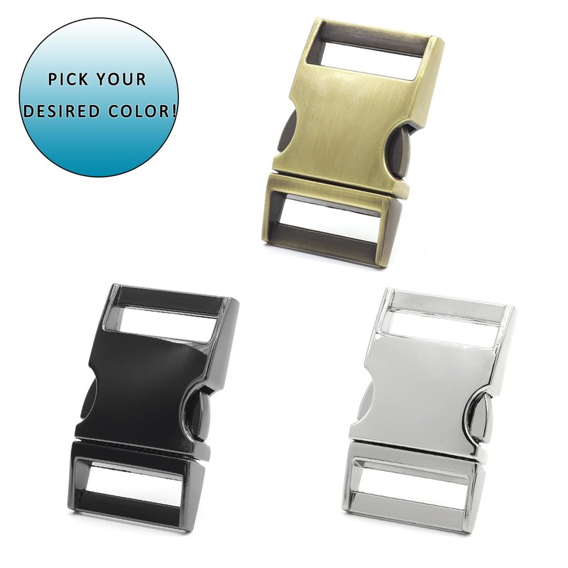 Enosea 2 Pcs Metal Side Release Buckle 3/4 inch(20mm) Adjustable