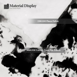 Touchat Cow Print Blanket for Couch, Faux Fur Throw Blanket, Super Heavy Warm Cozy Blankets for Bed Sofa, Bubble Plush Fuzzy Soft Mink Blanket for Living Room Bedroom, Cow Black