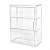 3 Tier Acrylic Display Case for Figures, Stackable Clear Storage