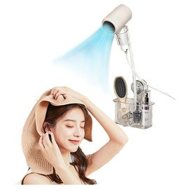 Eason1874 Hands-free Hair Dryer Holder With 360° Adjustment, Wall Mounted No-hole Blowdryer Holder,Compatible Hair Care Tools (Transparency)