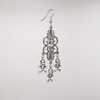 Gothic Skull and Crossbones Medieval Renaissance Chandelier Dangle Earrings Silver