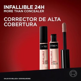 L´Oréal Paris, Corrector liquído de larga duración 24h,Infallible More than concealer,Tono 326 Vanilla, 14.4ml