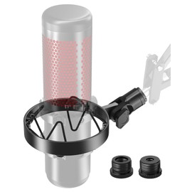 Etour [Custom Built for HyperX Quadcast Shock Mount ] Microphone Mount Stand Mic Mount Adapter with 5/8" 3/8" 1/4" Screw Adapter with Microphone Stand & Boom Arm