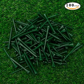 THIODOON Golf tees 2 3/4 inch Less Friction Wood Tees Training for Golfer Professional Natural Wood Golf tees Bulk 100 Count Golfing Tees(Green,2-3/4 inch 70mm)