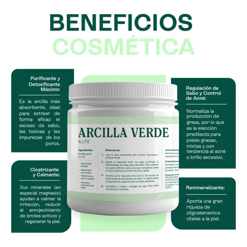 Arcilla Verde - Mascarilla Facial Piel Normal-grasa 500g