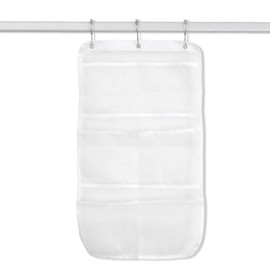 ZQSFPK Hanging Shower Organiser with 6 Pockets, 65 * 43 cm Mesh Shower Caddy, Shower Tidy, Quick Dry Bathroom Hanging Storage, Bathroom Hanger Organizer, Bath Toy Holder Organizer