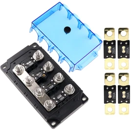 VOZINMOST 4-Way AMG Mega Fuse Holder Kit, Includes 4 Pcs 100A and 4 Pcs 250A ANM Fuse for Cars