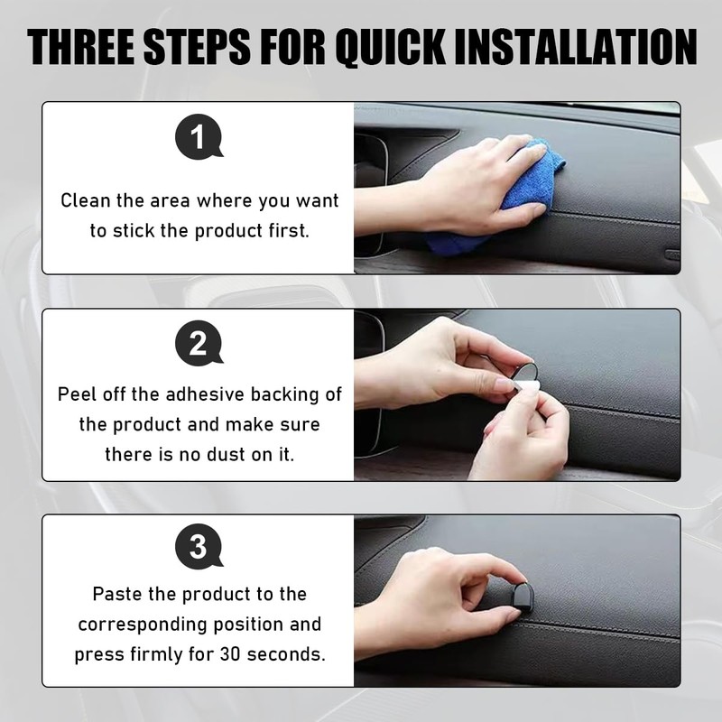 Yourkar 5 PCS Car Dashboard Mini Hooks, Multifunctional ABS Vehicle