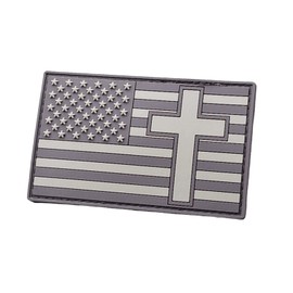 Christian Flag Patch PVC American Flag Patch Compatible with Velcro Christian Patches for Backpacks Christian Patch for Caps PVC Patches Christian Morale Patches for Hats (Tan Coyote Brown)