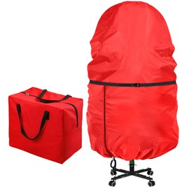 2 Pack Christmas Tree Storage Bag – 7.5 FT Upright Christmas Tree Bag and Christmas Ornament Storage bag – Christmas Tree Stand Cover with Drawstring, Zipper and Adjustable Straps (red, 7.5ft)