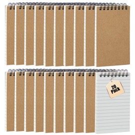wavamawa Small Spiral Notebook 3x5 inch Pack of 20 little Notebook Pocket Size,Field Notes,Memo Notepad,Steno Pads,Office Style Mini Notebook for Home College Work or School-Lined College Ruled Paper