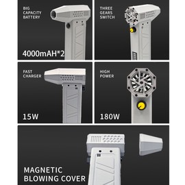 Handheld Jet Fan 140,000RPM Duct Fan 64m/s Wind Speed Brushless Motor Ducted Turbofan High Power Duct Fan Violent Dust Blower Powerful Keyboard Cleaning Tool