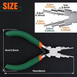 LEONTOOL Wire Bending Pliers 6 in 1 Ironing Pliers 3 mm to 10 mm Wire Loop Pliers Wire Wrapping Tools for Jewellery Making, 6 Stages Gripper Pliers Round Pliers for Bending Loops, Hooks