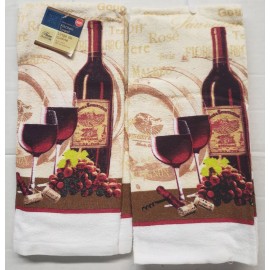 Unbranded 2 SAME PRINTED KITCHEN TOWELS(15"x25"