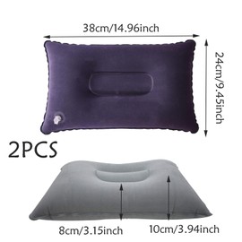 FveVqe 2 Pcs Ultralight Inflatable Pillow, Compressible Compact Inflatable Pillows for Camping, Portable Inflatable Pillow for Travel, Neck & Lumbar Support Sunbed Pillow for Sun Loungers