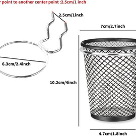 Tbantera 8 Sets Pegboard Cups with Ring Hooks, Pegboard Bin Holder, Pegboard Organizer, Multipurpose Pen Cup, Mesh Stainless Steel Pen Basket