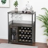 IDEALHOUSE 3-Tier Wine Bar Cabinet with Detachable Wine Rack and