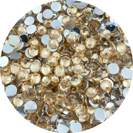 Xinhongo 1000pcs 6mm Resin Flatback Rhinestone Champagne Round Flatback Rhinestones for Crafts, Bling Glitter Diamond Stone Rhinestone for Bottles, Tumblers, Nail Art, Clothes Shoes