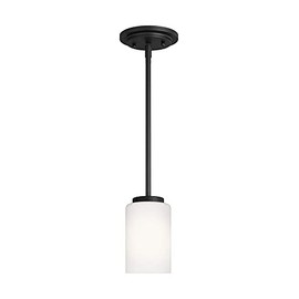 Generation Lighting 61160EN3-112 Oslo One - Light Mini-Pendant Hanging Modern Fixture, Midnight Black