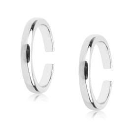 Mikovivi 2pcs Toe Rings Set for Women, Adjustable Simple Hammered Toe Rings Classic Minimalist Design Open Band Beach Foot Knuckle Jewelry for Summer Vibes (Silver)
