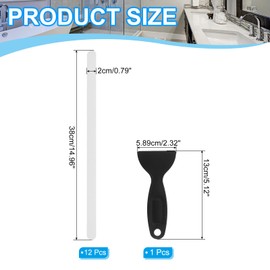 PATIKIL Badewanne Anti-Rutsch Aufkleber 38x2 cm, 12er Pack Sicherheits Dusche Grund Anti-Rutsch Aufkleber mit Klebepunkten Schaber für Badewanne Dusche Grund Treppe, Transparent