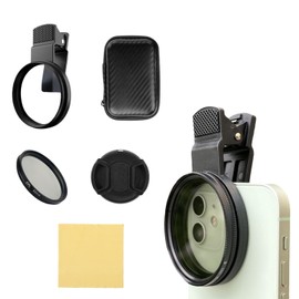 FunnAura 5 Pcs 52mm Clip-on Cpl Filter Set, Polarising Filter for Phone