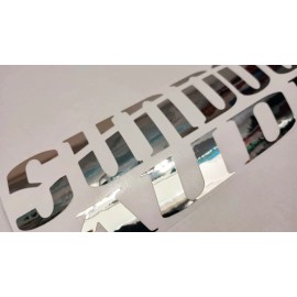 Stickershack CHROME Sundown Audio 9 inch wide sub woofer,car, truck, stereo,SPL Decal Sticker