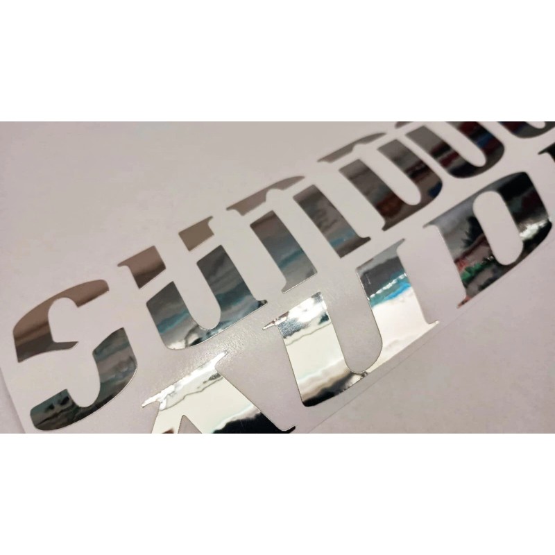 Stickershack CHROME Sundown Audio 9 inch wide sub woofer,car, truck,