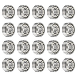 sourcing map 20Pcs 606ZZ Deep Ball Bearings 5.9x17x6mm High Carbon Steel Double Sealed Bearings for Electric Motor, Home Appliances, Garden Machinery, Silver Tone