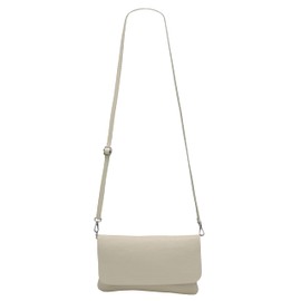 SH Leder Real Leather Shoulder Bag, Clutch Bag, Small Evening Bag, 24.5 x 15 Cm, Ely, G149 - Beige -