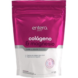 Entera | Colágeno y Magnesio 300g – Péptidos de Colágeno Tipo I, II y III | Sin Azúcar