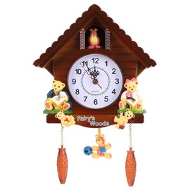 Raguso Vintage Cuckoo Clock Tree House Wall Clock with Animals for Home Office Living Room Bedroom Decoration Art Gift Craft Kids Suppliesdaily decoration