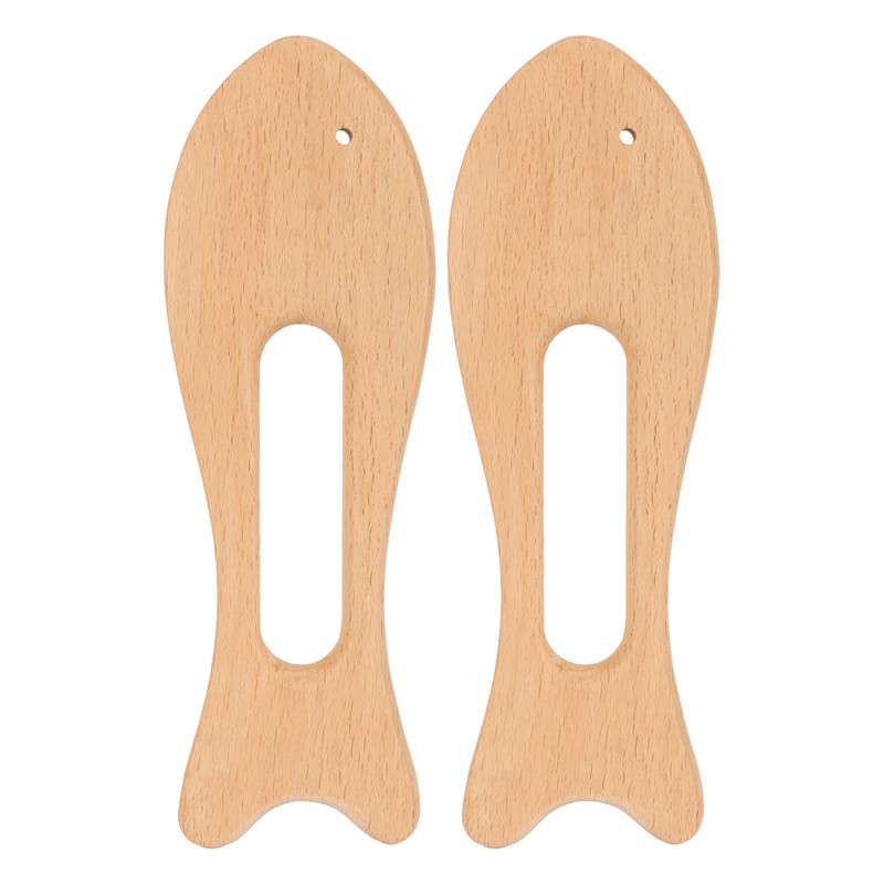 2Pcs Wooden Gua Sha Board Fish Shape Polished Beech Sturdy