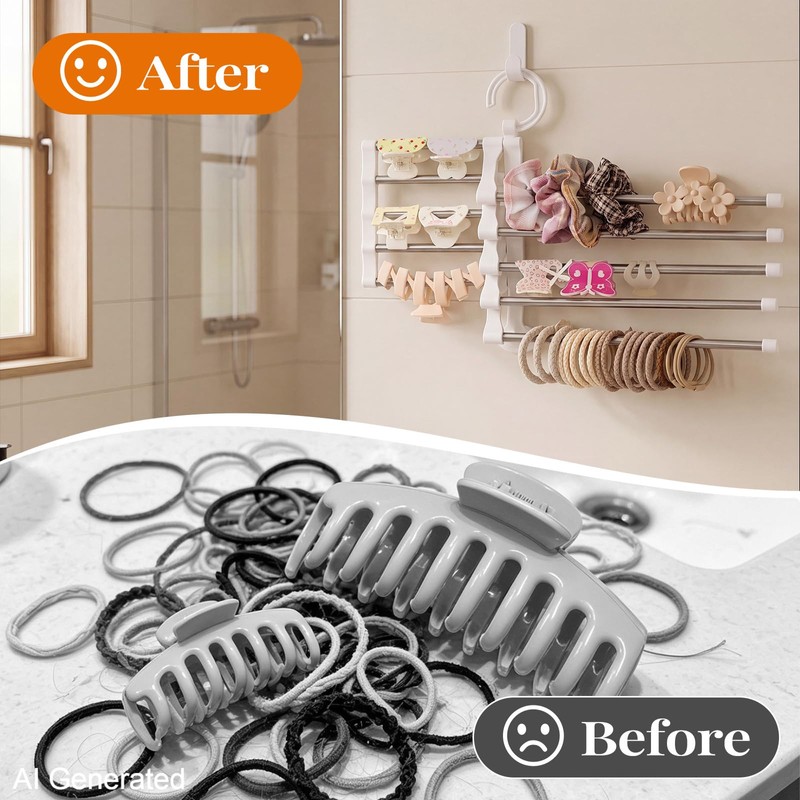 Stainless Steel Scrunchie Holder, Hair Tie Organizer for Girls,2pcs