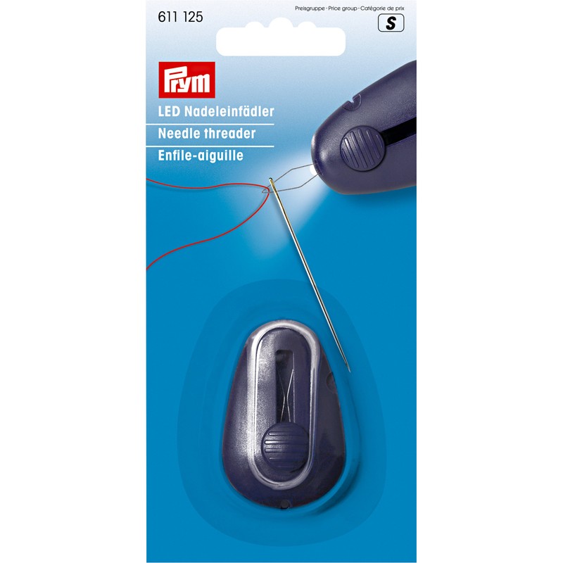 Prym Needle Threader with LED Light, Metal/Plastic, Multi-Colour, 18.5 x