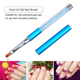 SILPECWEE 2Pcs Acrylic Nail Brush Nail Art Brushes Nail Polish Brush Nail Design Tools Nail Painting Kit Nail Art Supplies UV Gel Nail Accessories