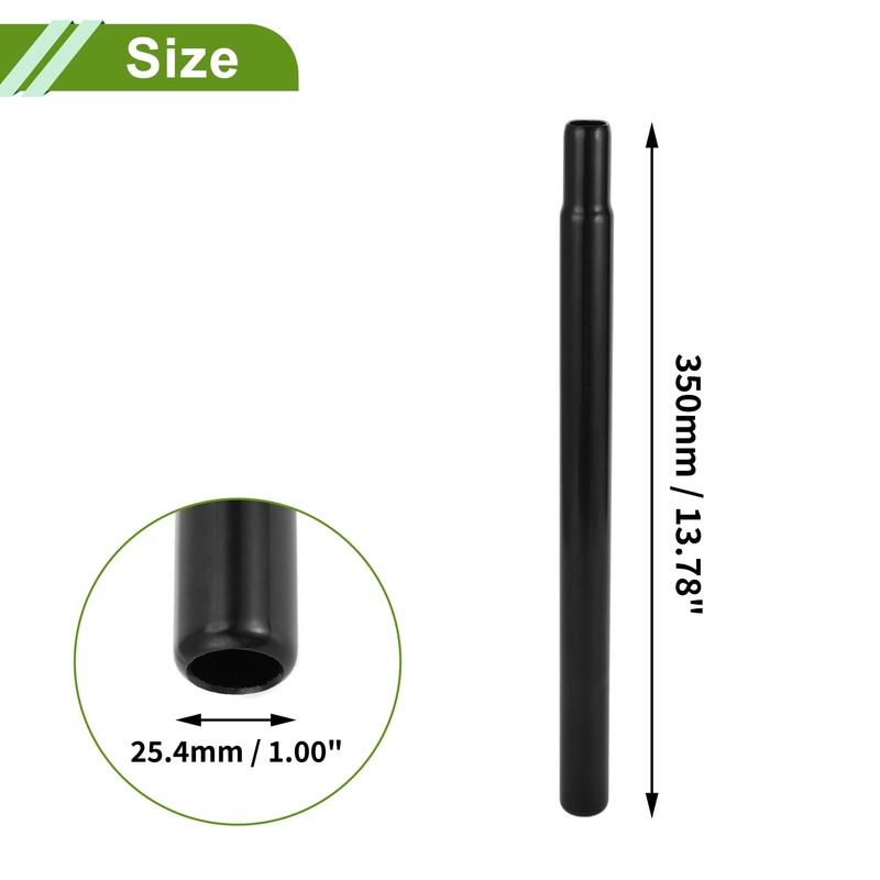 HOPESPANNER Universal 25.4x350mm Black Bike Seat Posts Durable Bike Saddle