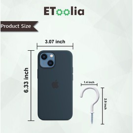 Etoolia 10 Pcs Ceiling Hooks for Hanging Plants - 2.9 inches Heavy Duty, Hanging Hooks for Christmas Lights, Cups, Decors - White Vinyl Coated Screw in Plant Hanger Hook Indoor and Outdoor