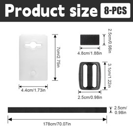 KQWVZ Haltebänder Poolfolie, 8er Set Befestigungsbänder Und Klammern, Pool Aufroller Aufrollvorrichtung Fahrbar Solarfolie, Fest Zubehörteile, Universal Haltebänder Für Poolfolie Solarfolie